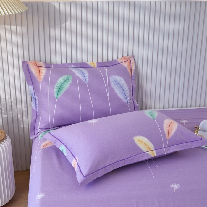 91家纺网 家纺一手货源 找家纺 杜先生新款全棉加厚喷气活性磨毛系列单枕套一对夏日风情-紫
