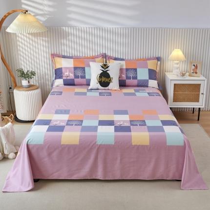 杜先生 新款全棉加厚磨毛系列床单鹿角小镇-豆沙（直角床单）