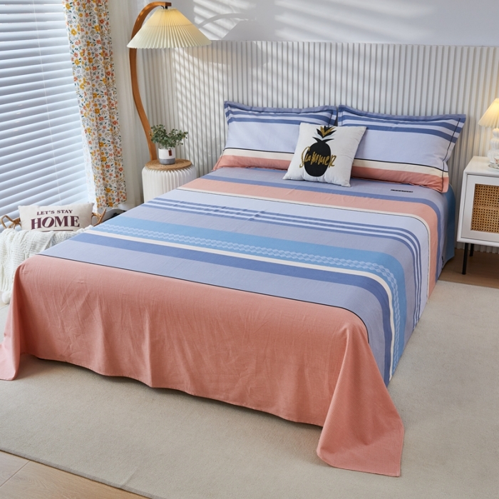 91家纺网 家纺一手货源 找家纺 杜先生新款全棉加厚磨毛系列床单轻松一刻-桔（直角床单）