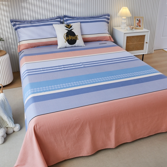 91家纺网 家纺一手货源 找家纺 杜先生新款全棉加厚磨毛系列床单轻松一刻-桔（直角床单）