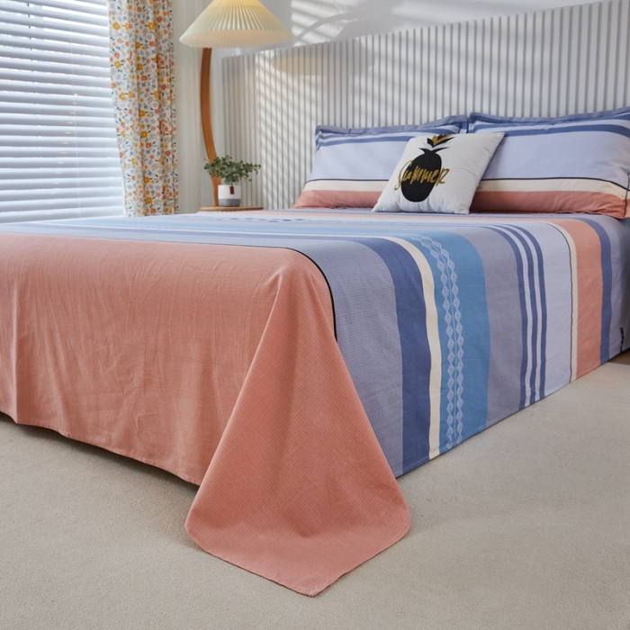 91家纺网 家纺一手货源 找家纺 杜先生新款全棉加厚磨毛系列床单轻松一刻-桔（直角床单）