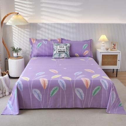 杜先生新款全棉加厚磨毛系列床单夏日风情-紫（直角床单）