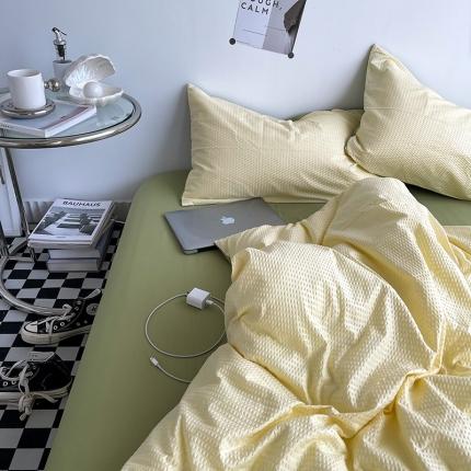 91家纺网 家纺一手货源 找家纺 曼谷 新款泡泡四件套博主同款立体小泡芙四件套 青柚泡泡