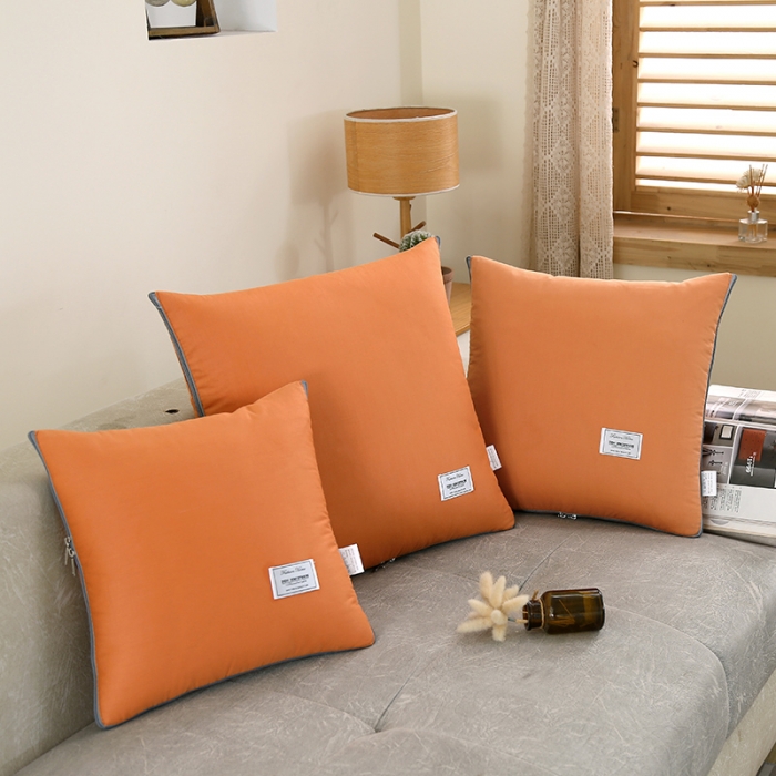 91家纺网 家纺一手货源 找家纺 照世家纺 2022新款13372全棉贴布绣系列抱枕被 橘黄