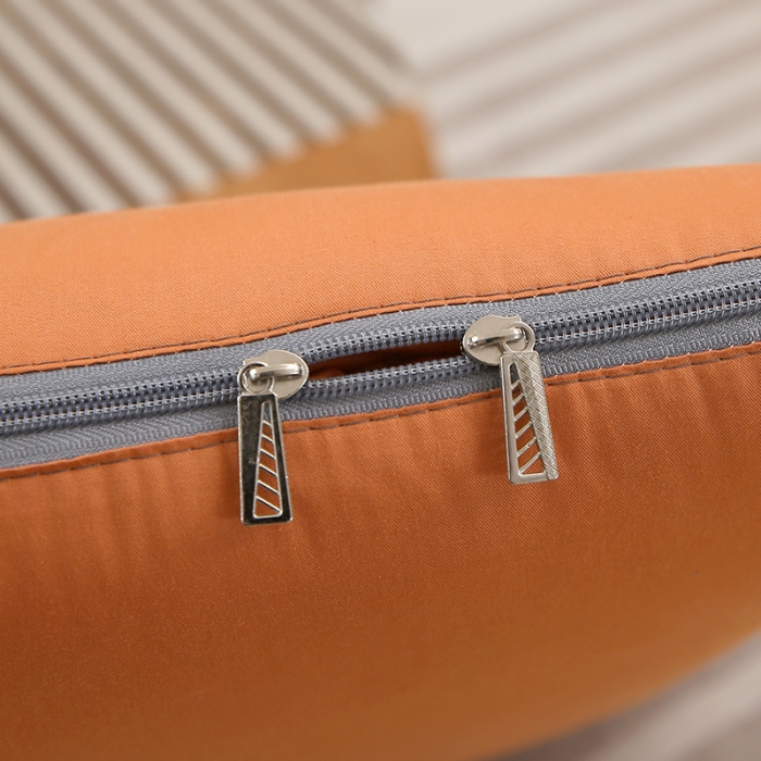 91家纺网 家纺一手货源 找家纺 照世家纺 2022新款13372全棉贴布绣系列抱枕被 橘黄