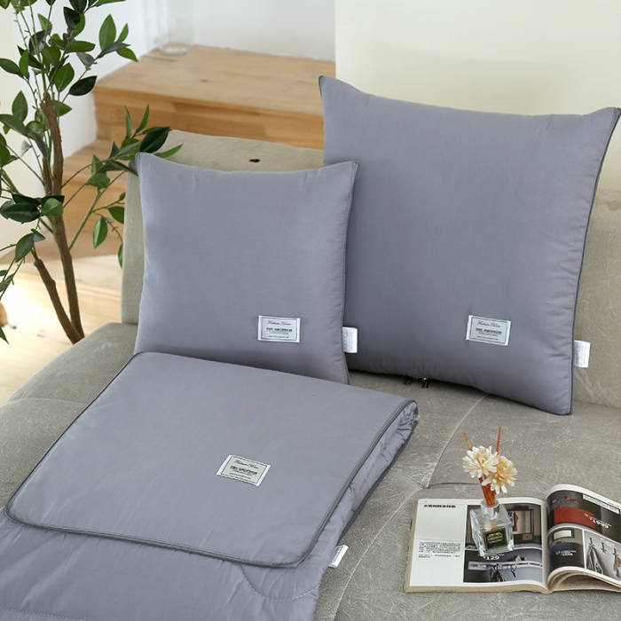 91家纺网 家纺一手货源 找家纺 照世家纺 2022新款13372全棉贴布绣系列抱枕被 浅灰