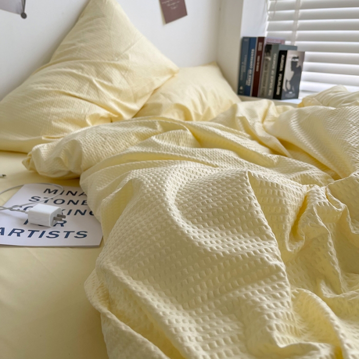 91家纺网 家纺一手货源 找家纺 曼谷 新款泡泡四件套博主同款立体小泡芙四件套 芒果泡泡