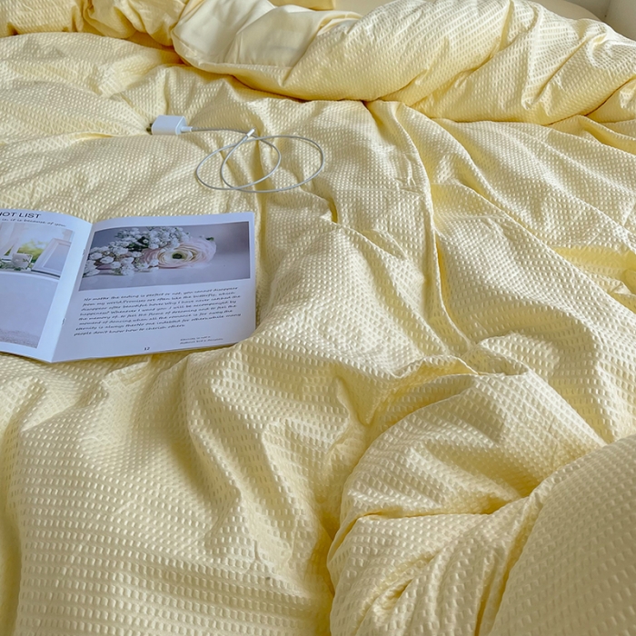 91家纺网 家纺一手货源 找家纺 曼谷 新款泡泡四件套博主同款立体小泡芙四件套 芒果泡泡