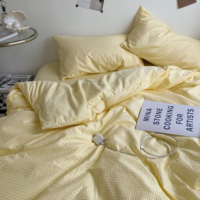 91家纺网 家纺一手货源 找家纺 曼谷 新款泡泡四件套博主同款立体小泡芙四件套 芒果泡泡