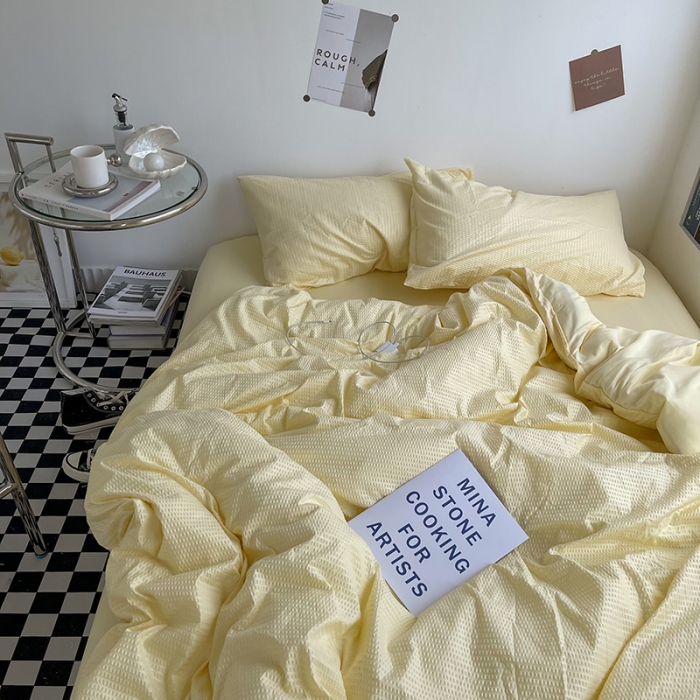 91家纺网 家纺一手货源 找家纺 曼谷 新款泡泡四件套博主同款立体小泡芙四件套 芒果泡泡