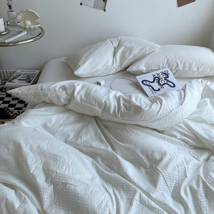 91家纺网 家纺一手货源 找家纺 曼谷 新款泡泡四件套博主同款立体小泡芙四件套 奶油泡泡