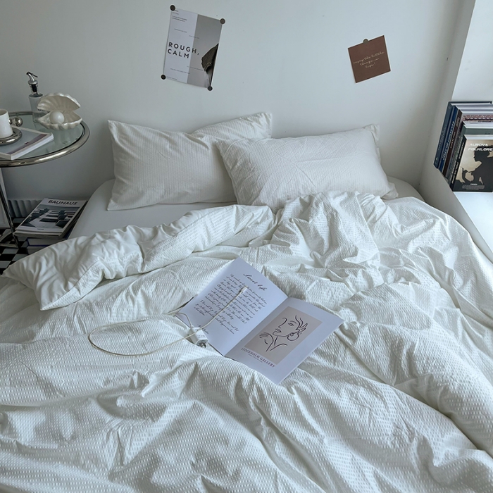 91家纺网 家纺一手货源 找家纺 曼谷 新款泡泡四件套博主同款立体小泡芙四件套 奶油泡泡