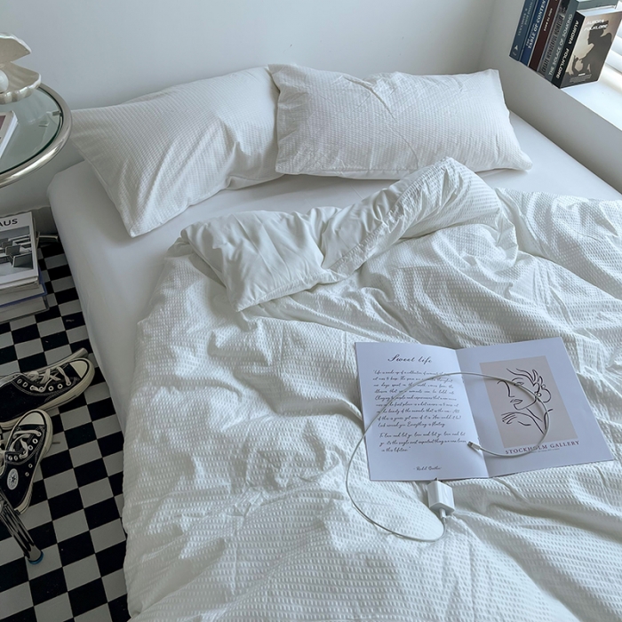 91家纺网 家纺一手货源 找家纺 曼谷 新款泡泡四件套博主同款立体小泡芙四件套 奶油泡泡