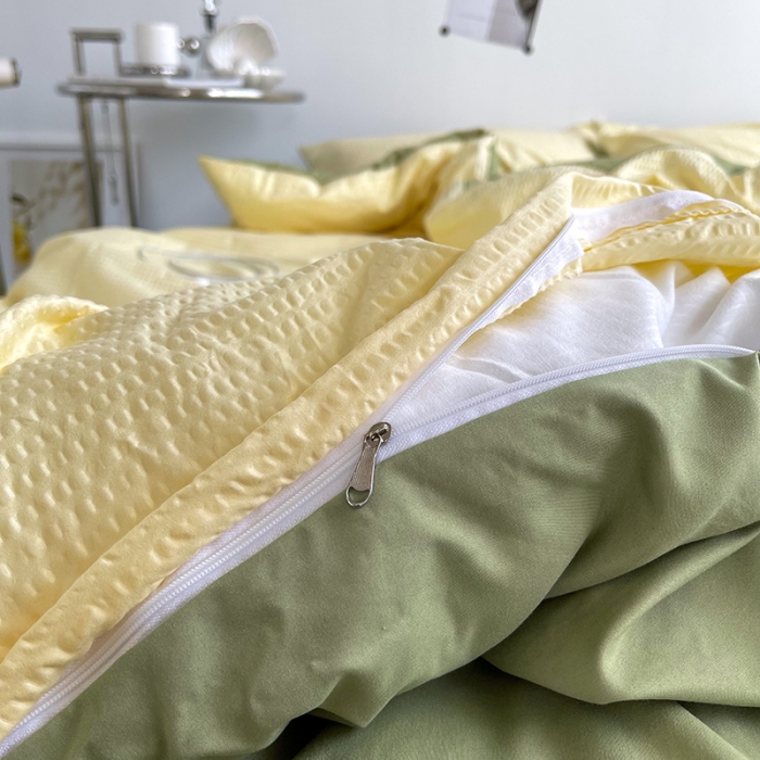 91家纺网 家纺一手货源 找家纺 曼谷 新款泡泡四件套博主同款立体小泡芙四件套 青柚泡泡