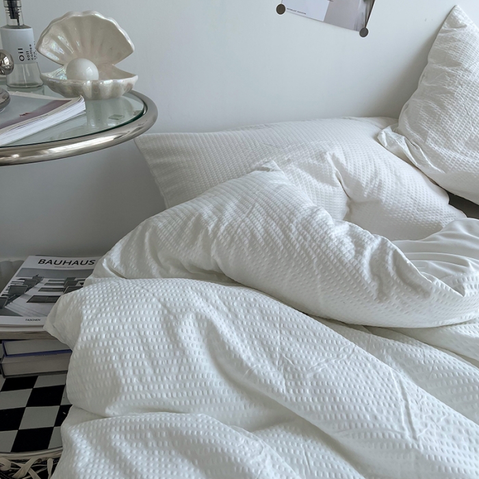 91家纺网 家纺一手货源 找家纺 曼谷 新款泡泡四件套博主同款立体小泡芙四件套 奶油泡泡