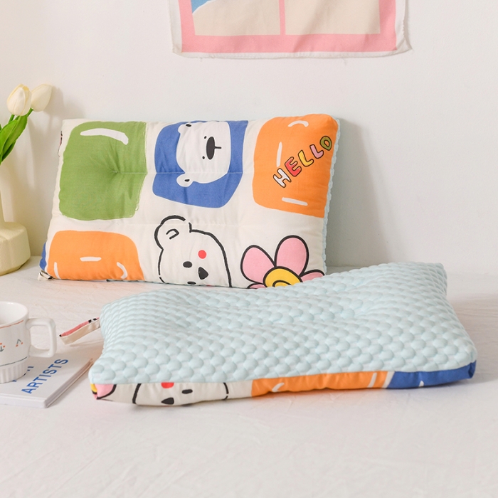 91家纺网 家纺一手货源 找家纺 十九色 儿童豆豆凉枕四季枕定型枕30*50cm 简单爱