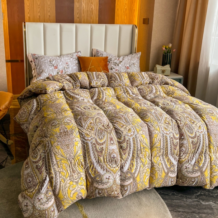 91家纺网 家纺一手货源 找家纺 织梦人羽绒被95级鹅绒120支全棉活性印花大量现货 奢羽金