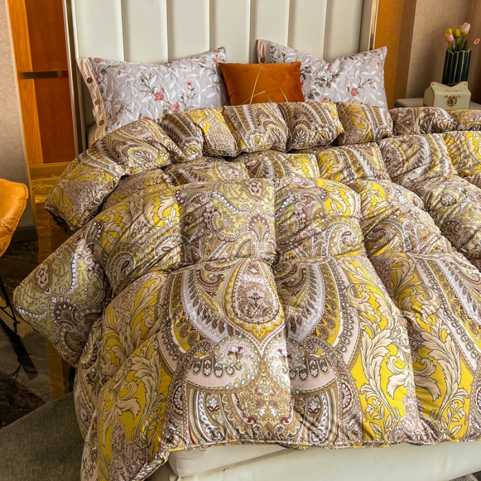 91家纺网 家纺一手货源 找家纺 织梦人羽绒被95级鹅绒120支全棉活性印花大量现货 奢羽金