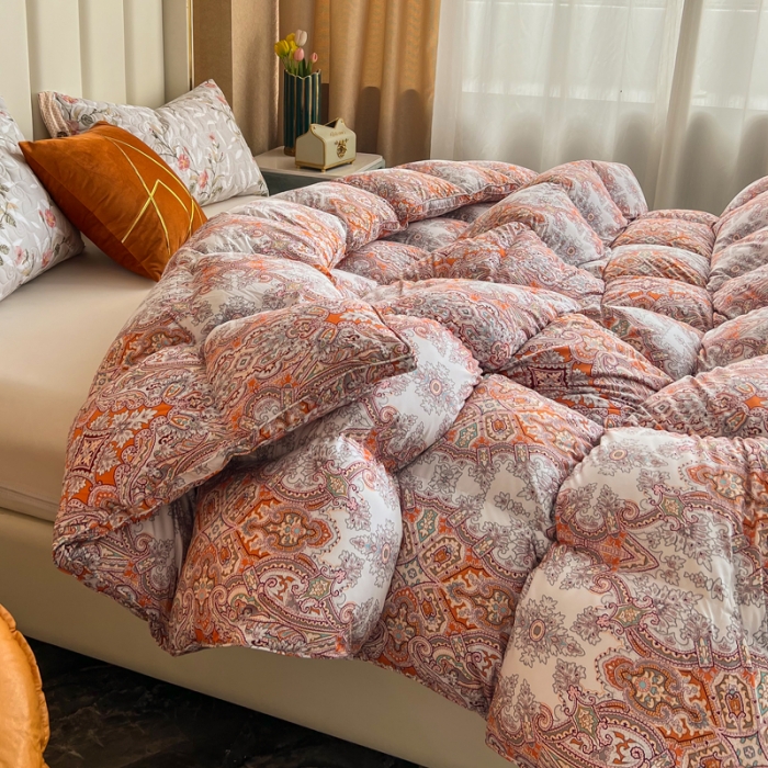 91家纺网 家纺一手货源 找家纺 织梦人羽绒被95级鹅绒120支全棉活性印花大量现货 琉璃