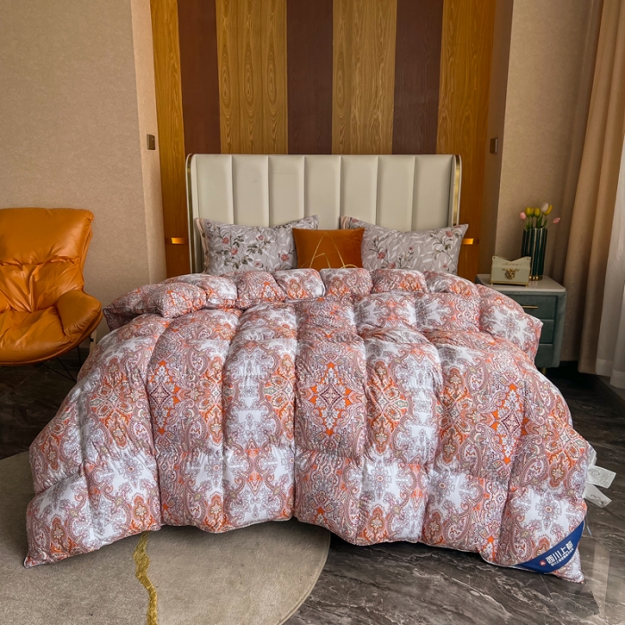 91家纺网 家纺一手货源 找家纺 织梦人羽绒被95级鹅绒120支全棉活性印花大量现货 琉璃