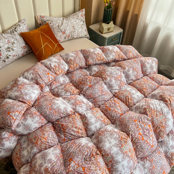 91家纺网 家纺一手货源 找家纺 织梦人羽绒被95级鹅绒120支全棉活性印花大量现货 琉璃