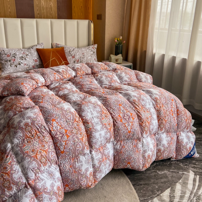 91家纺网 家纺一手货源 找家纺 织梦人羽绒被95级鹅绒120支全棉活性印花大量现货 琉璃