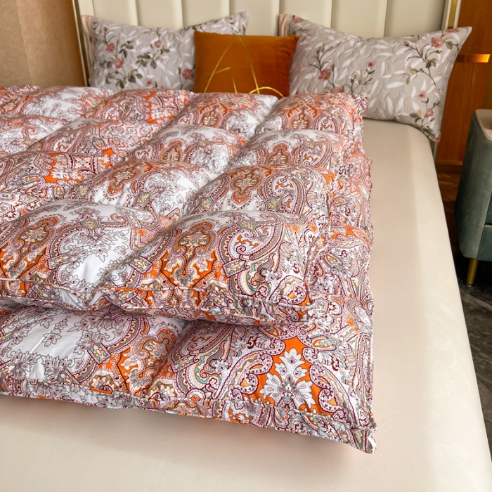 91家纺网 家纺一手货源 找家纺 织梦人羽绒被95级鹅绒120支全棉活性印花大量现货 琉璃