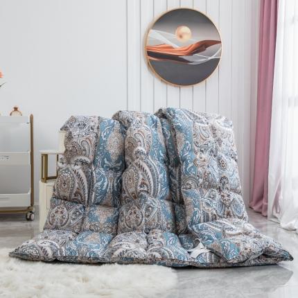 91家纺网 家纺一手货源 找家纺 织梦人羽绒被95级鹅绒120支全棉活性印花大量现货奢羽金灰绿