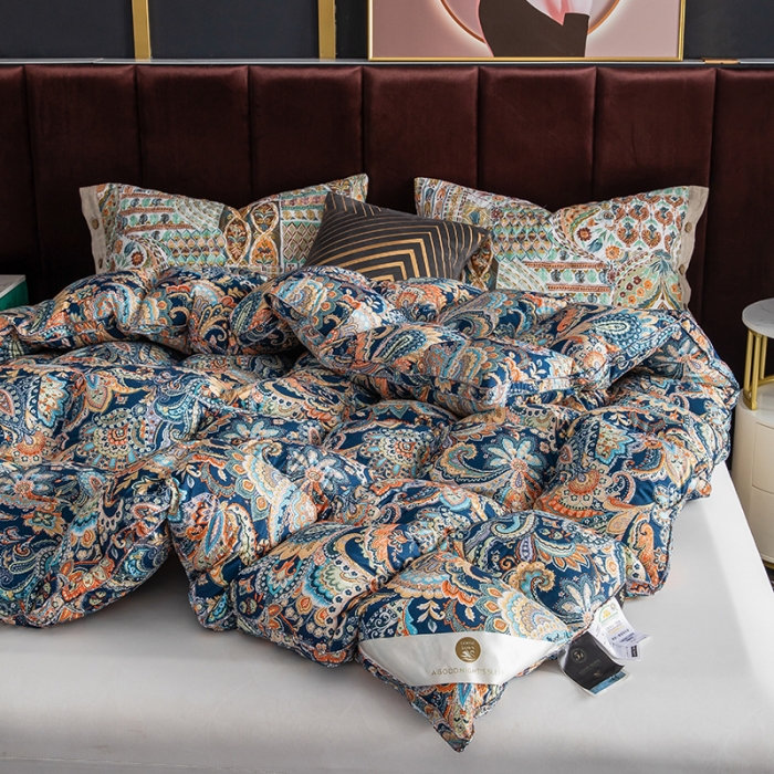 91家纺网 家纺一手货源 找家纺 织梦人羽绒被花型95级鹅绒120支全棉活性印花大量现货艾伯特