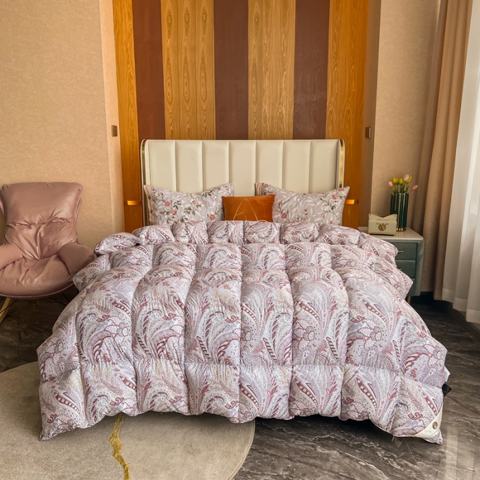 91家纺网 家纺一手货源 找家纺 织梦人羽绒被95级鹅绒被120支全棉活性印花现货威尔思汀