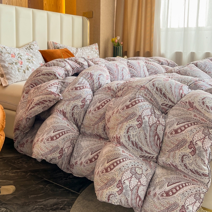 91家纺网 家纺一手货源 找家纺 织梦人羽绒被95级鹅绒被120支全棉活性印花现货威尔思汀