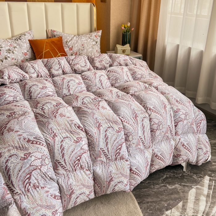 91家纺网 家纺一手货源 找家纺 织梦人羽绒被95级鹅绒被120支全棉活性印花现货威尔思汀