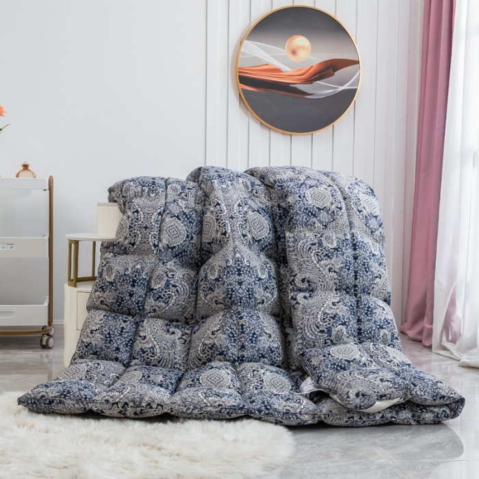 91家纺网 家纺一手货源 找家纺 织梦人羽绒被95级鹅绒被120支全棉活性印花现货巴洛克-宝蓝