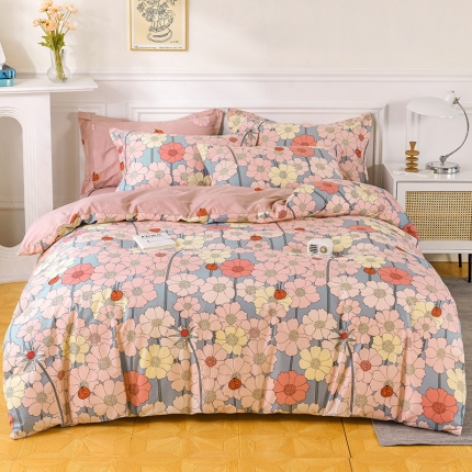 91家纺网 家纺一手货源 找家纺 （总2）星期三 2021新款花卉系列全棉13372四件套（加老板微信有会员价）