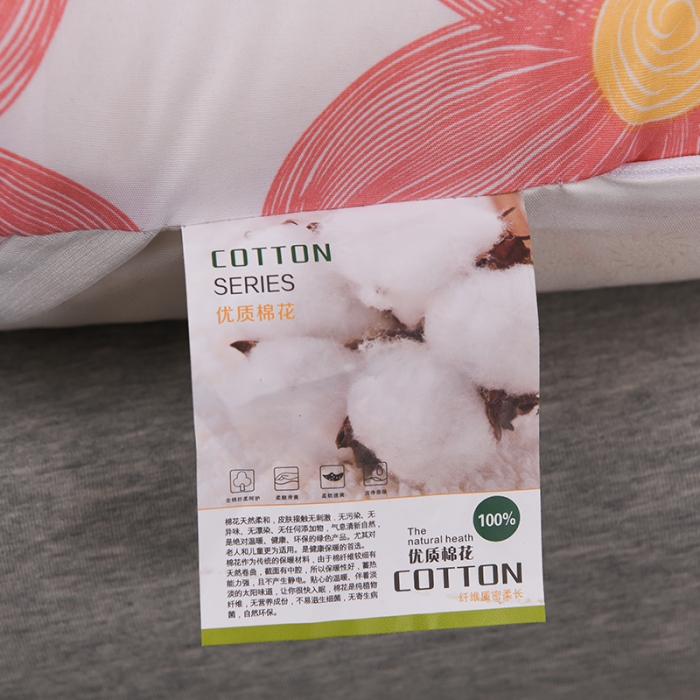 91家纺网 家纺一手货源 找家纺 富威堡家纺2023新款亲肤棉印花床垫 向阳花红