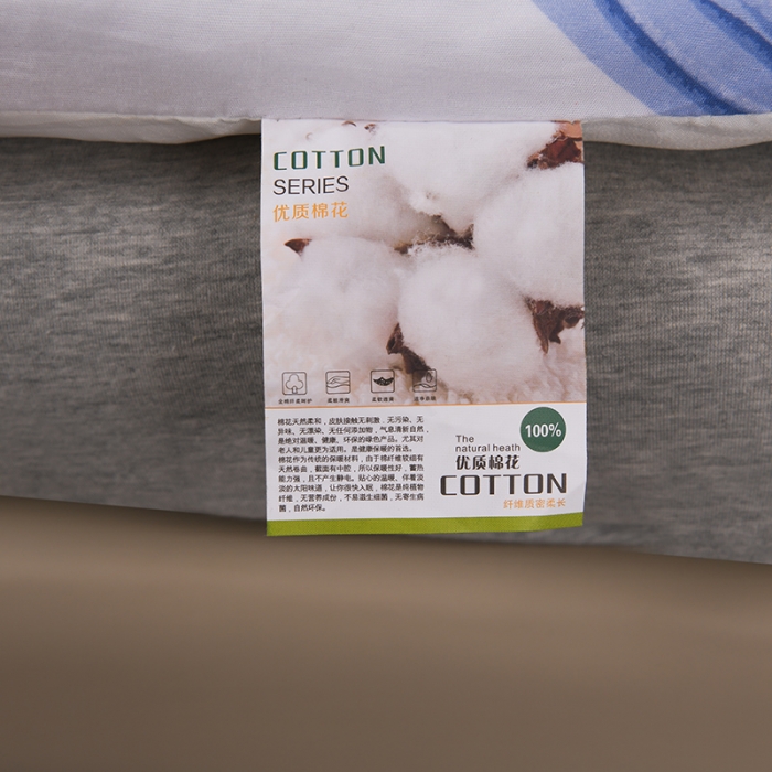 91家纺网 家纺一手货源 找家纺 富威堡家纺2023新款亲肤棉印花床垫 向阳花蓝