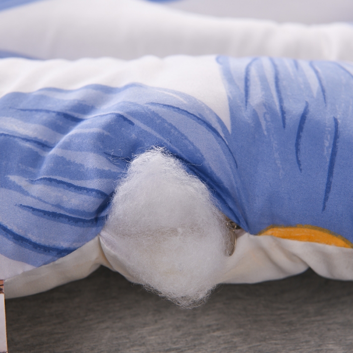 91家纺网 家纺一手货源 找家纺 富威堡家纺2023新款亲肤棉印花床垫 向阳花蓝