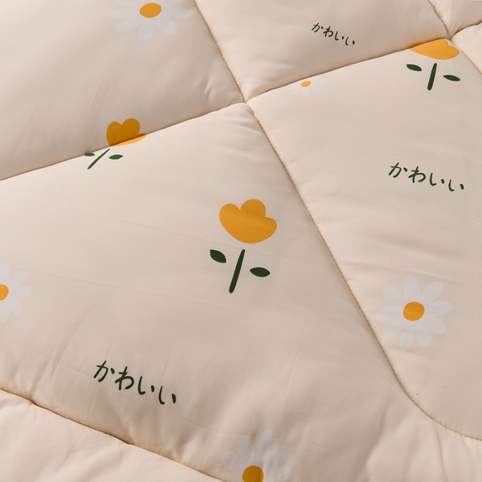 91家纺网 家纺一手货源 找家纺 富威堡家纺2023新款亲肤棉印花床垫 郁金香米