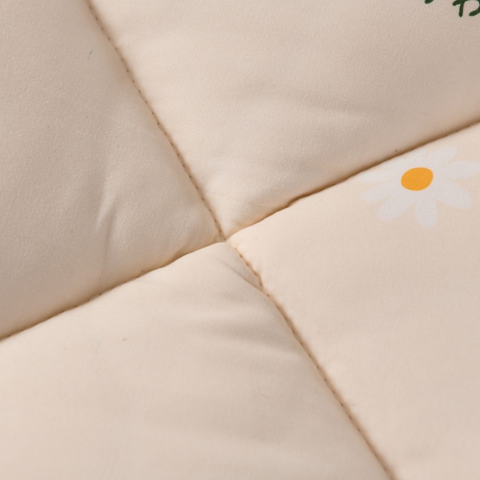 91家纺网 家纺一手货源 找家纺 富威堡家纺2023新款亲肤棉印花床垫 郁金香米