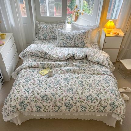 91家纺网 家纺一手货源 找家纺 淑女公社家纺 2022新款四季多功能全夹棉四件套 初见