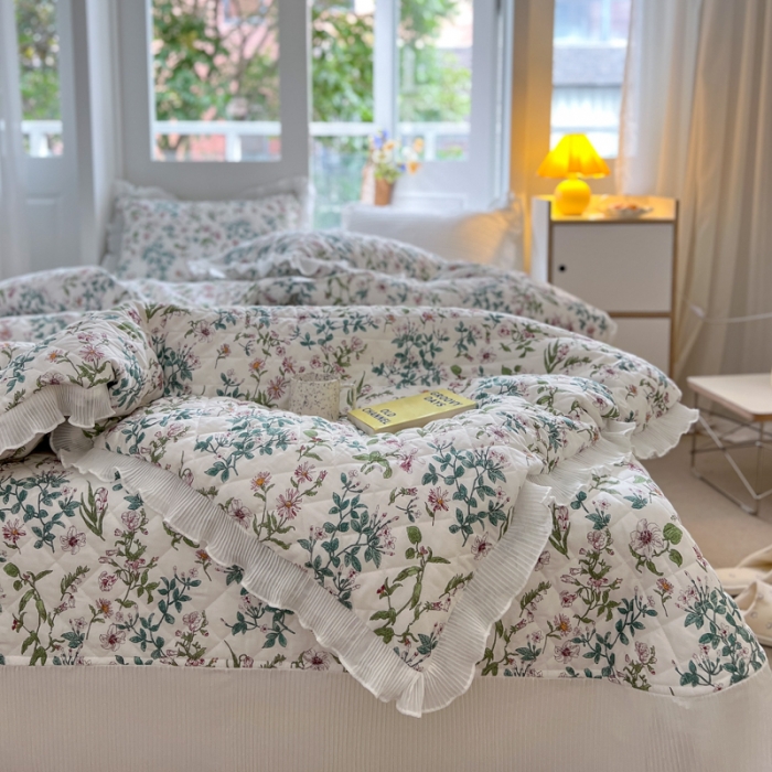 91家纺网 家纺一手货源 找家纺 淑女公社家纺 2022新款四季多功能全夹棉四件套 初见