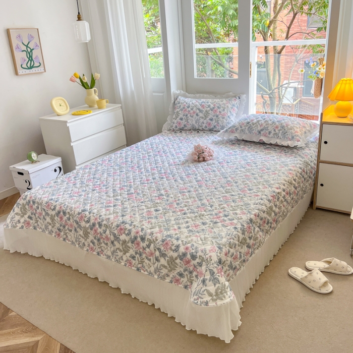 91家纺网 家纺一手货源 找家纺 淑女公社家纺 2022新款四季多功能全夹棉四件套 芳华