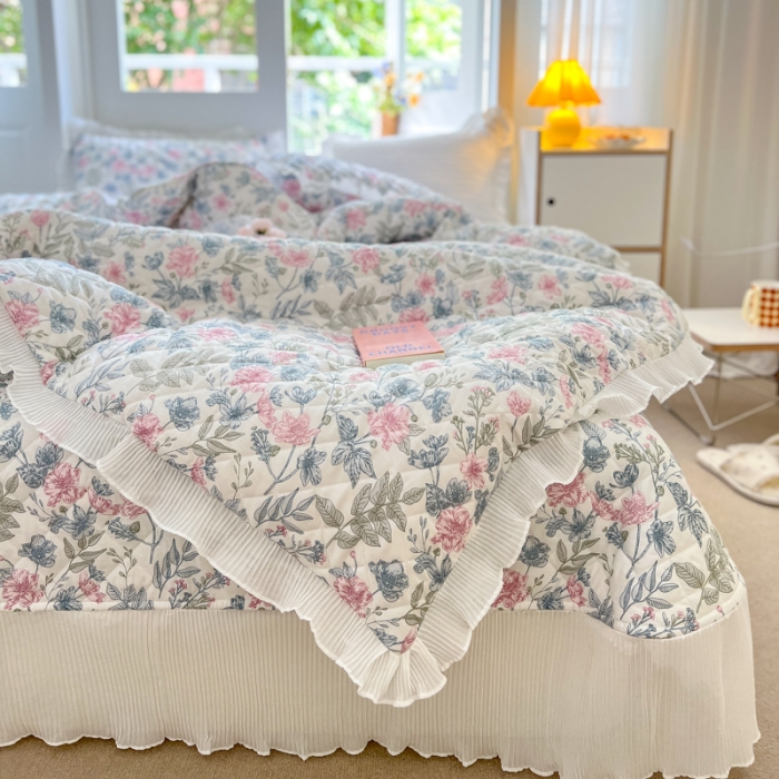 91家纺网 家纺一手货源 找家纺 淑女公社家纺 2022新款四季多功能全夹棉四件套 芳华