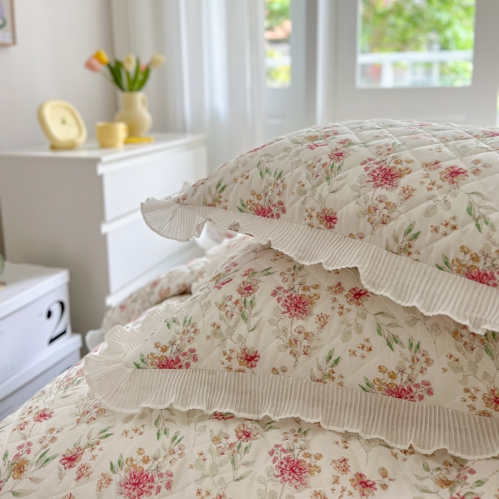 91家纺网 家纺一手货源 找家纺 淑女公社家纺 2022新款四季多功能全夹棉四件套 花期