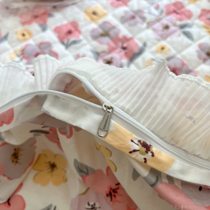 91家纺网 家纺一手货源 找家纺 淑女公社家纺 2022新款四季多功能全夹棉四件套 花园兔