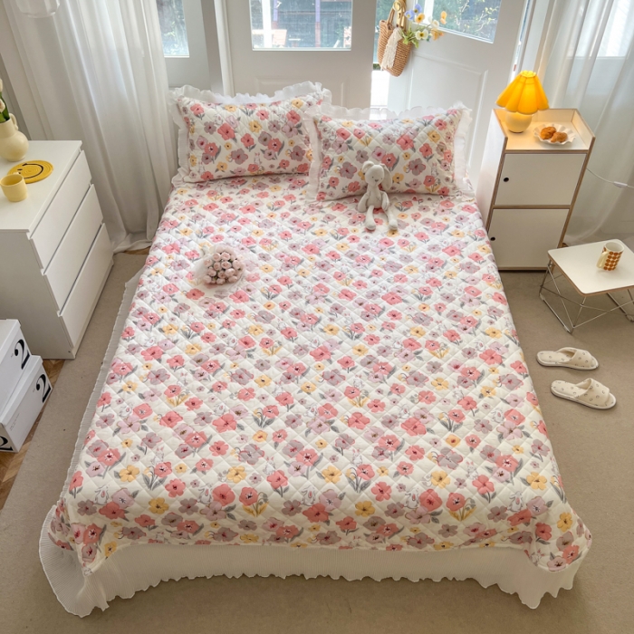 91家纺网 家纺一手货源 找家纺 淑女公社家纺 2022新款四季多功能全夹棉四件套 花园兔