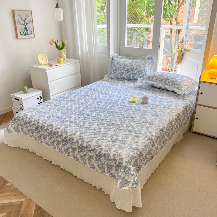 91家纺网 家纺一手货源 找家纺 淑女公社家纺 2022新款四季多功能全夹棉四件套 似水流年