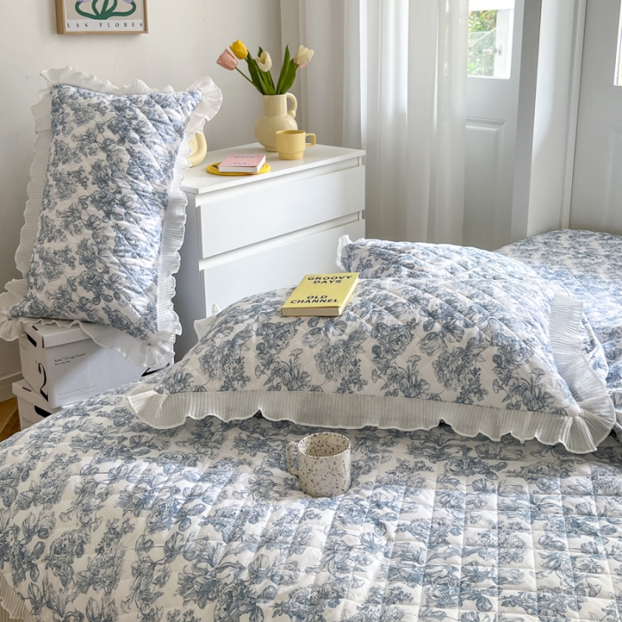 91家纺网 家纺一手货源 找家纺 淑女公社家纺 2022新款四季多功能全夹棉四件套 似水流年