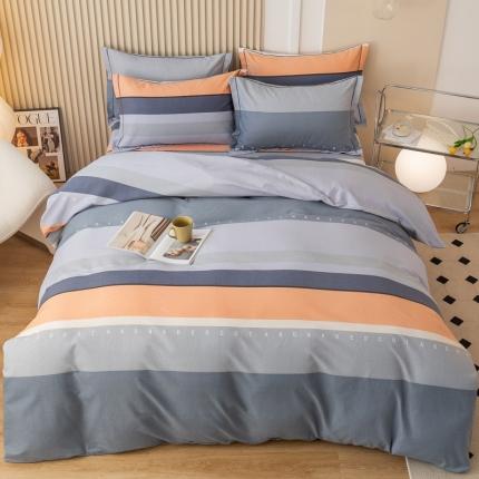 威布斯 全棉加厚磨毛升级喷气面料三件套四件套 缤纷空间-灰