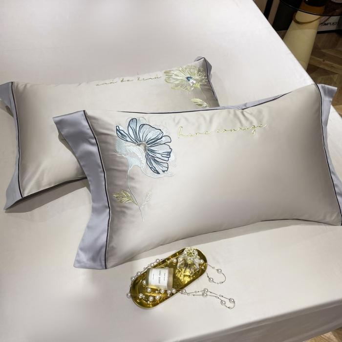 91家纺网 家纺一手货源 找家纺 200支新款长绒棉宽边刺绣四件套